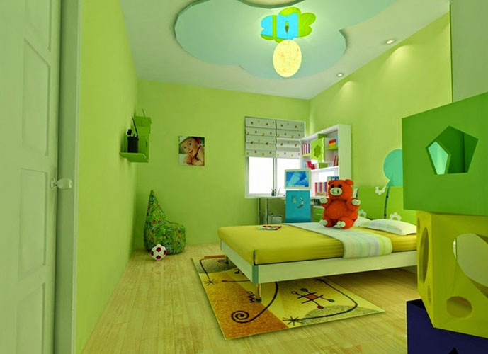 طراحی داخلی فضای کودک به رنگ سبز