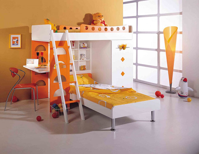رنگ نارجی در دکوراسیون داخلی اتاق کودک