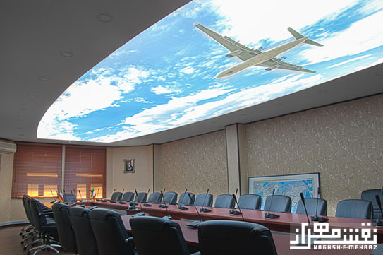 سقف کششی چاپی دفتر هواپیمایی کیش